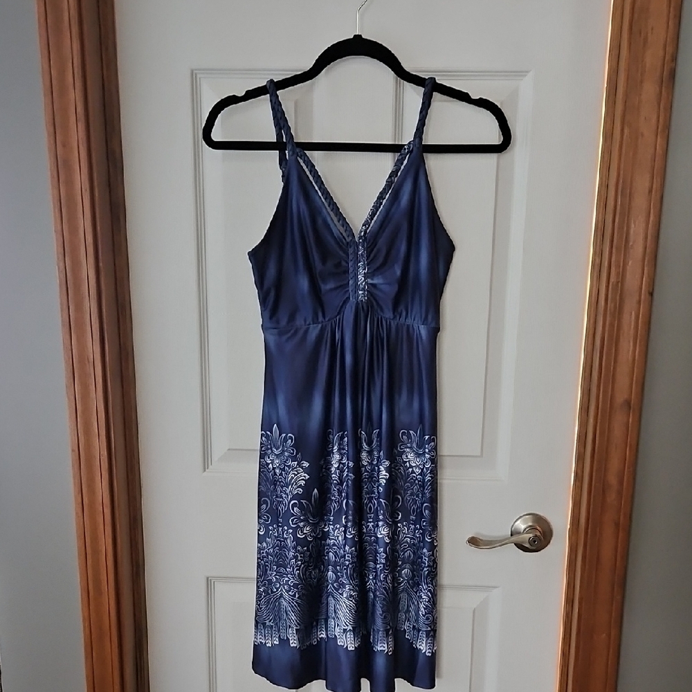 VENUS Navy and White Patterned Sundress Dress